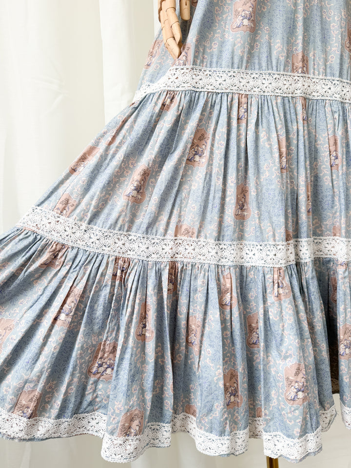 Angelic Rare Precious 1970s Vivien Smith Cotton Maxi Dress