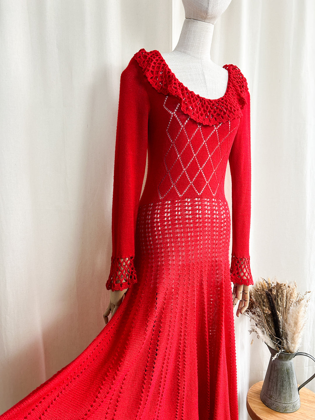 Delightful Handmade 70s Knit Dress