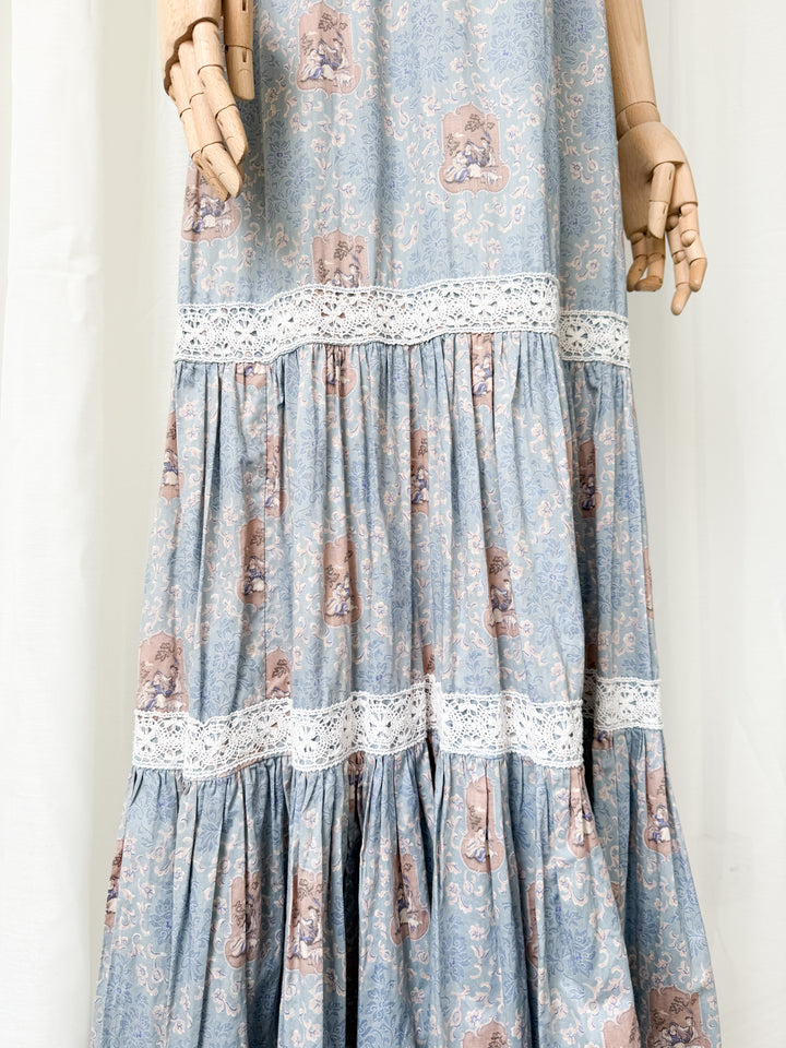 Angelic Rare Precious 1970s Vivien Smith Cotton Maxi Dress