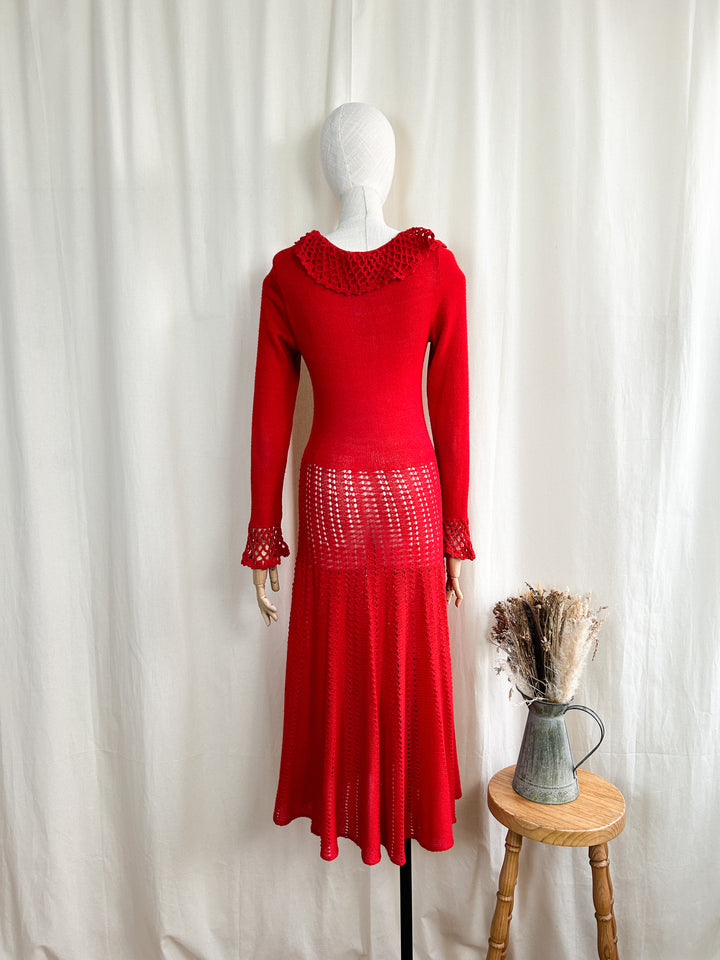 Delightful Handmade 70s Knit Dress