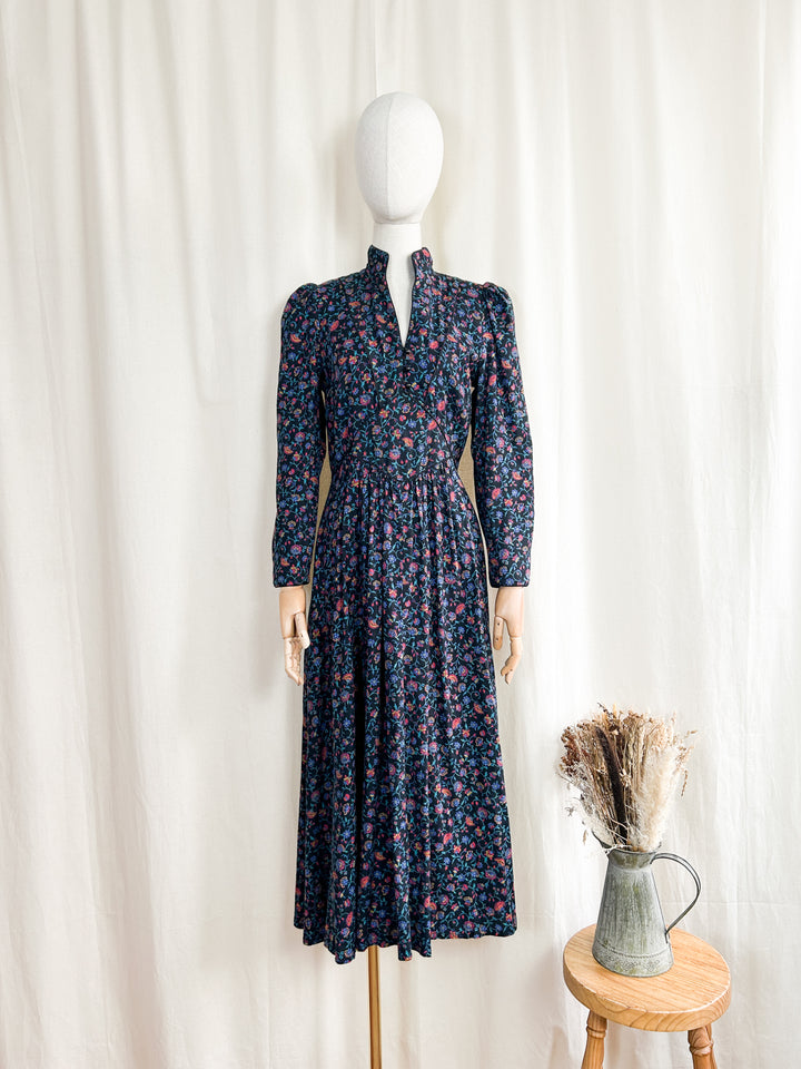 Gorgeous Rare Wool Blend Late 70s Origin Midi Dress