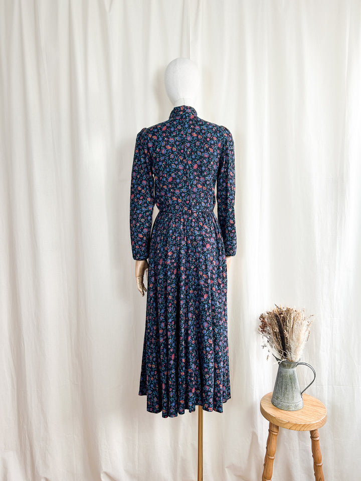 Gorgeous Rare Wool Blend Late 70s Origin Midi Dress