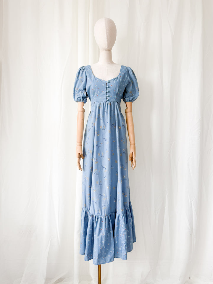 Divine 1970s Cotton Shelena Floral Maxi Dress