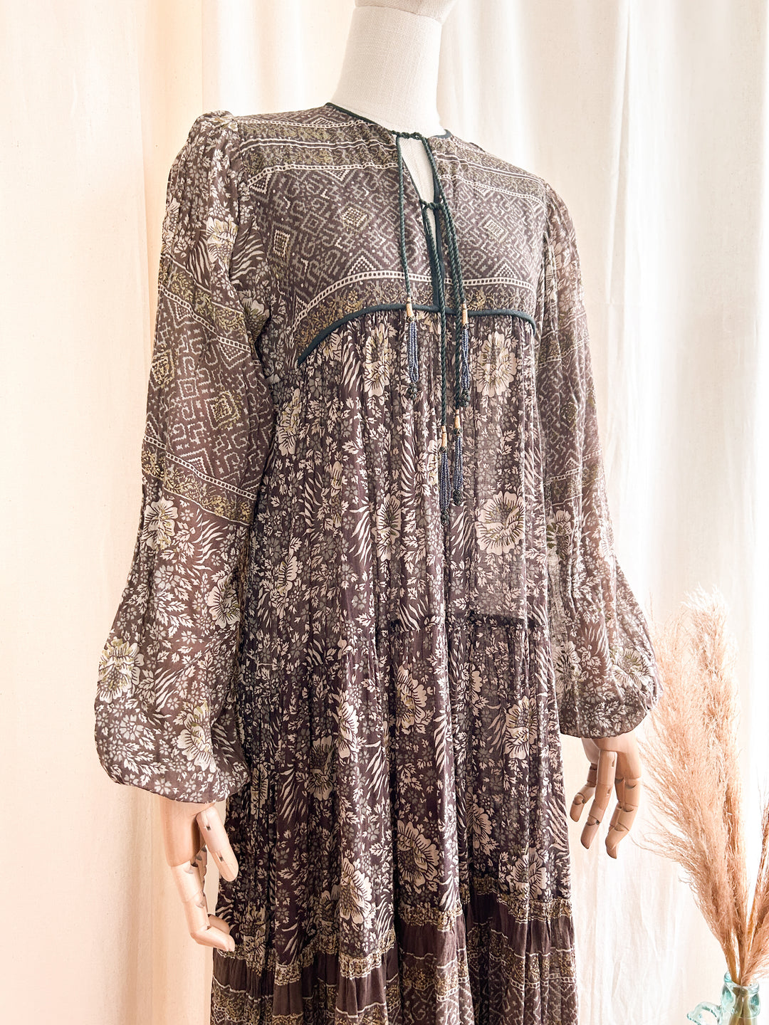 Dreamy Holy Grail Rare 1970s Indian Cotton Gauze Adini Midi Dress – The Pansy Garden
