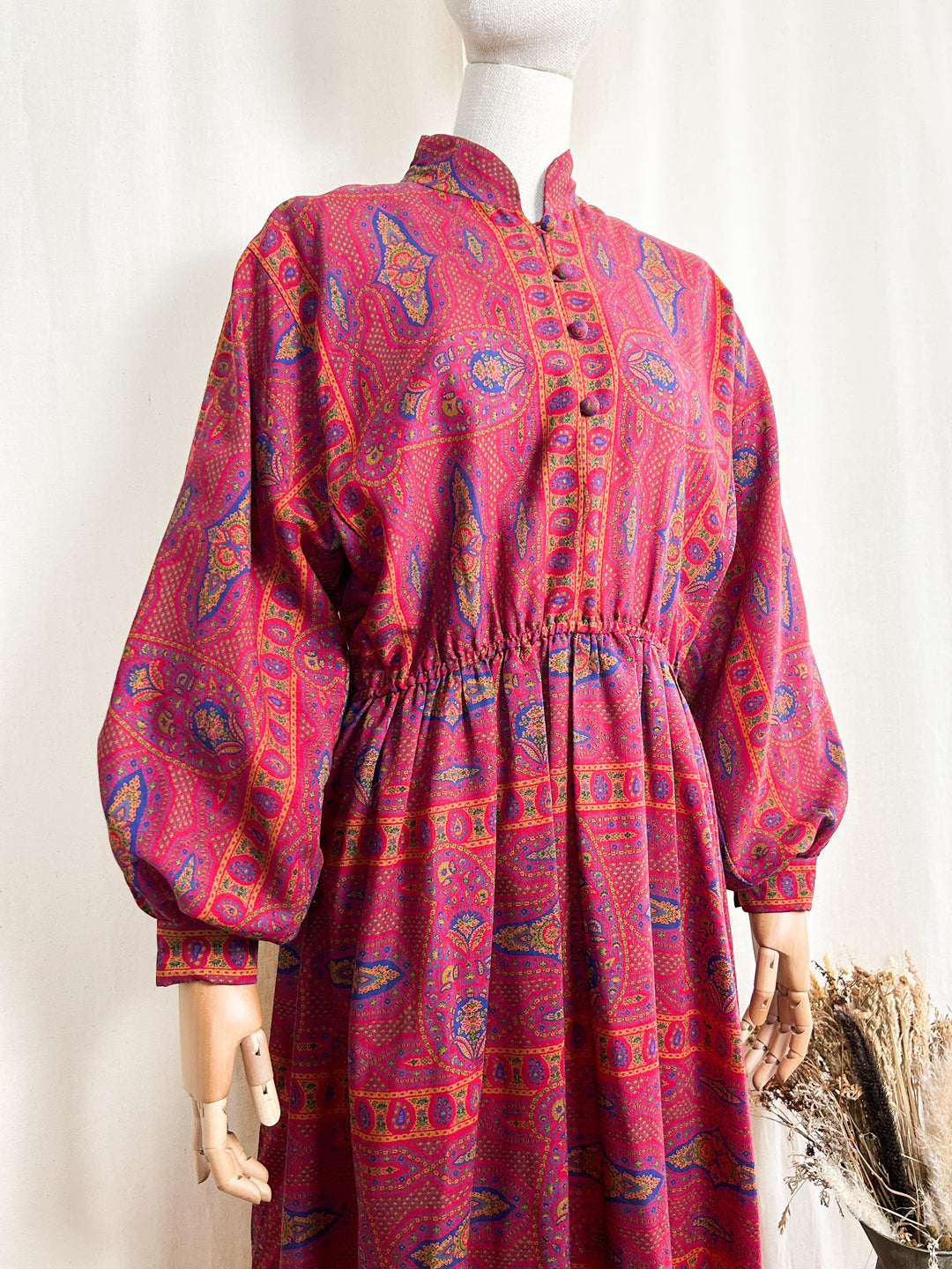 Stunning Rare 70s Horrockses Fine Wool Midi Dress