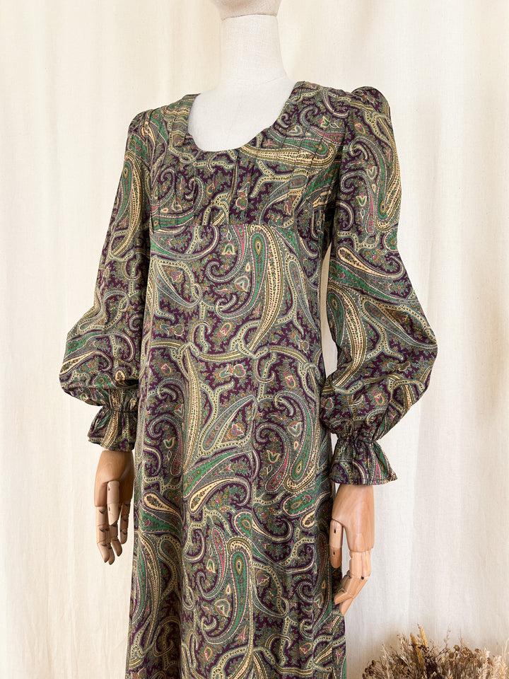 Incredible Rare 70s Liberty Paisley Cotton Maxi Dress