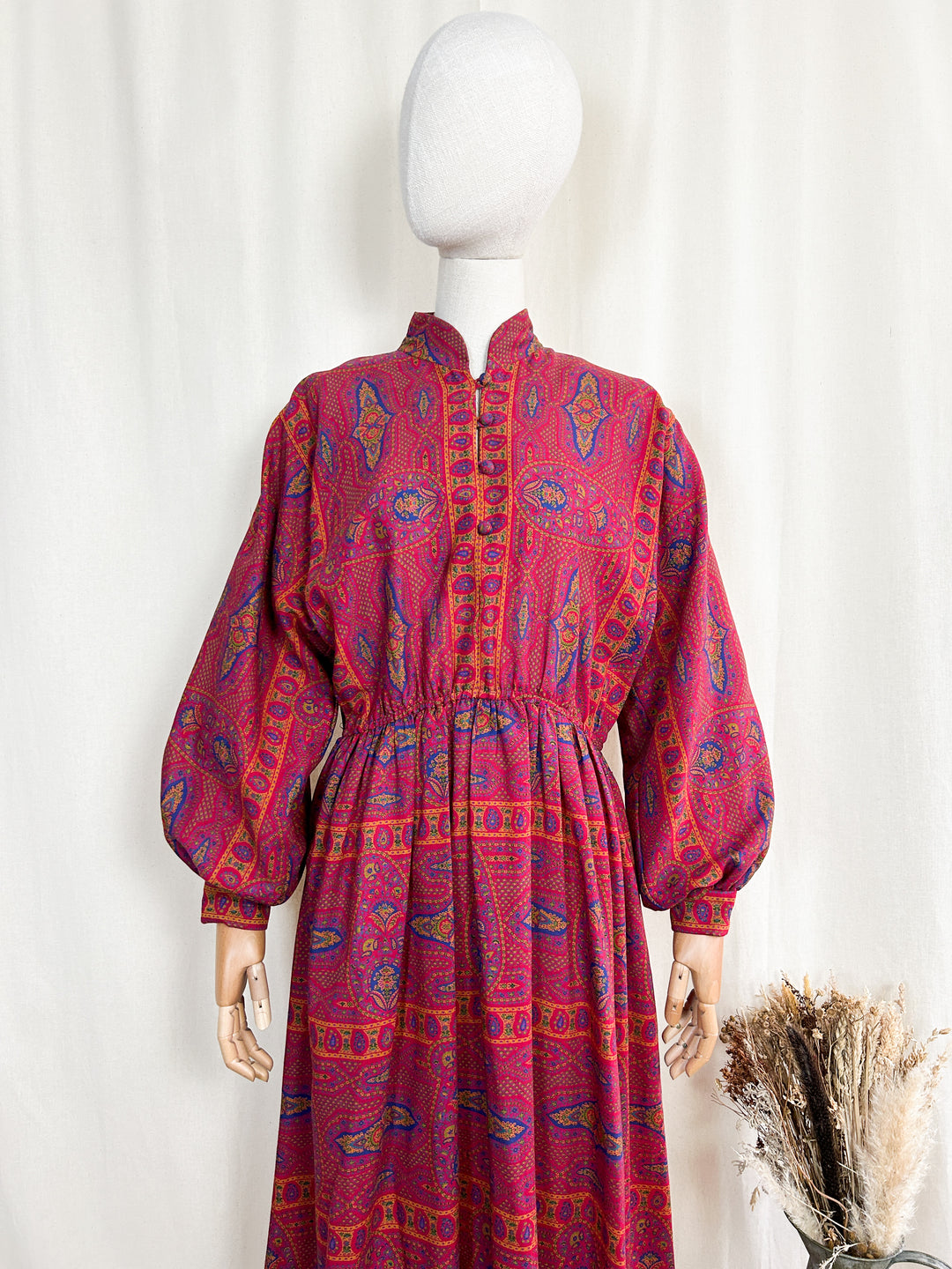 Stunning Rare 70s Horrockses Fine Wool Midi Dress