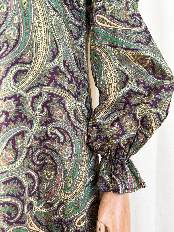 Incredible Rare 70s Liberty Paisley Cotton Maxi Dress