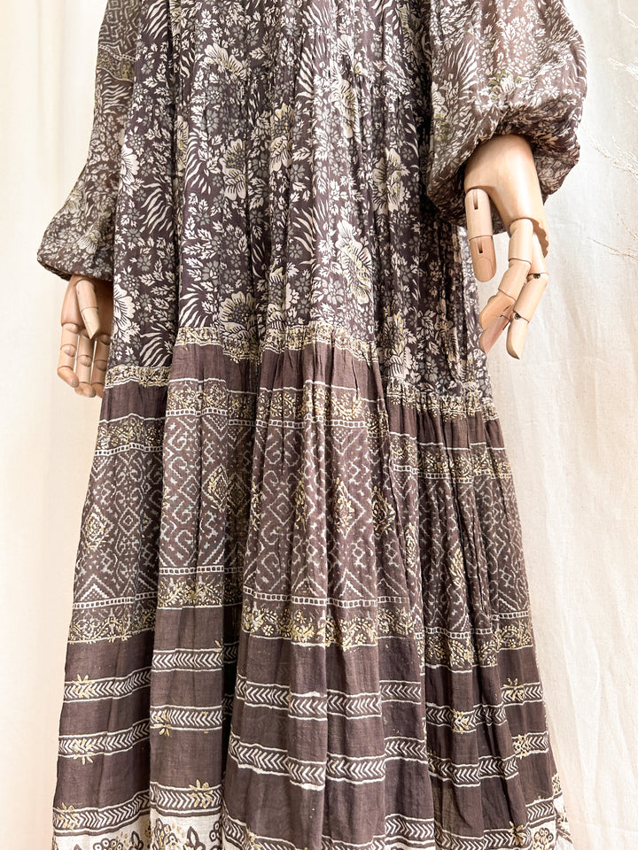 Dreamy Holy Grail Rare 1970s Indian Cotton Gauze Adini Midi Dress