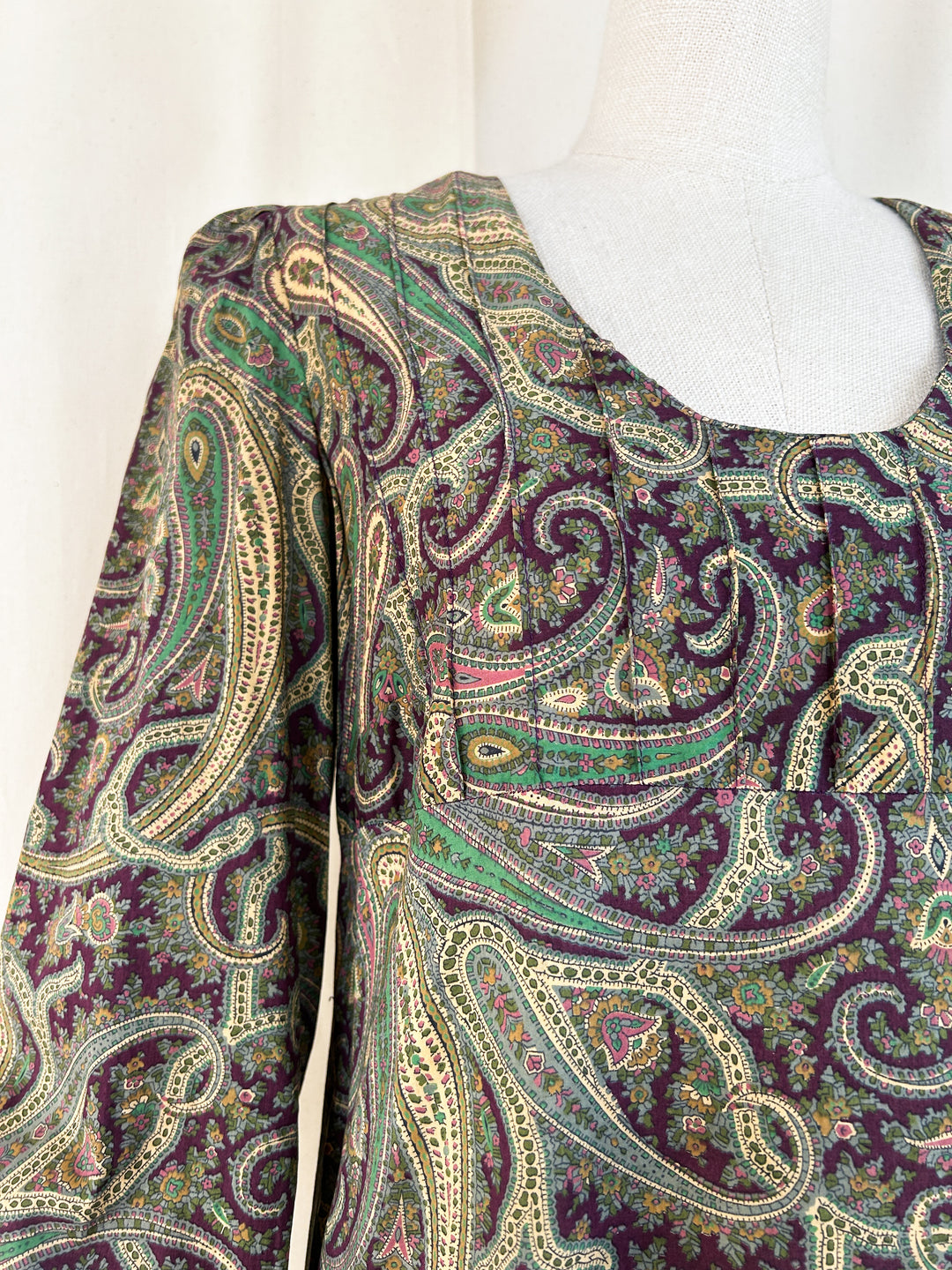 Incredible Rare 70s Liberty Paisley Cotton Maxi Dress