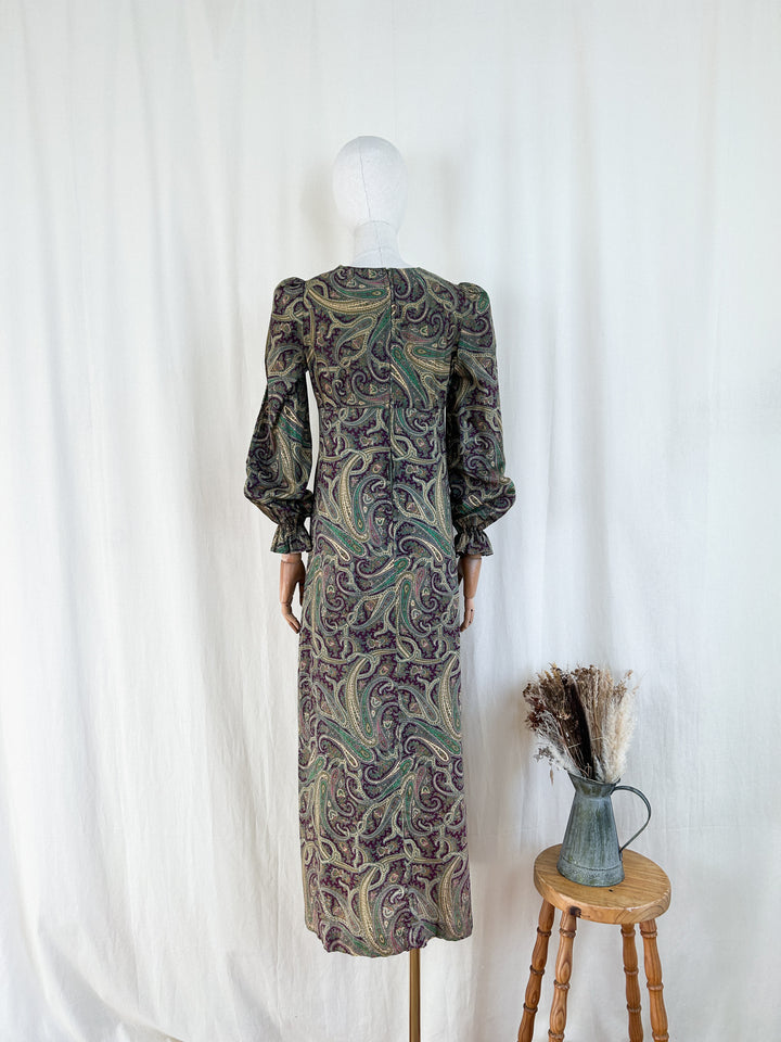 Incredible Rare 70s Liberty Paisley Cotton Maxi Dress