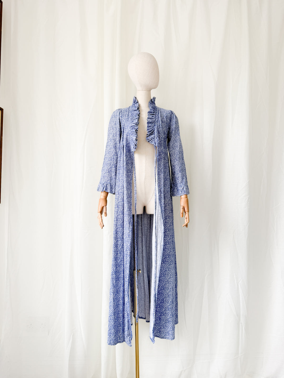 Incredible Rare 1970s Regency Laura Ashley Made In Wales Cotton Wrap Dress