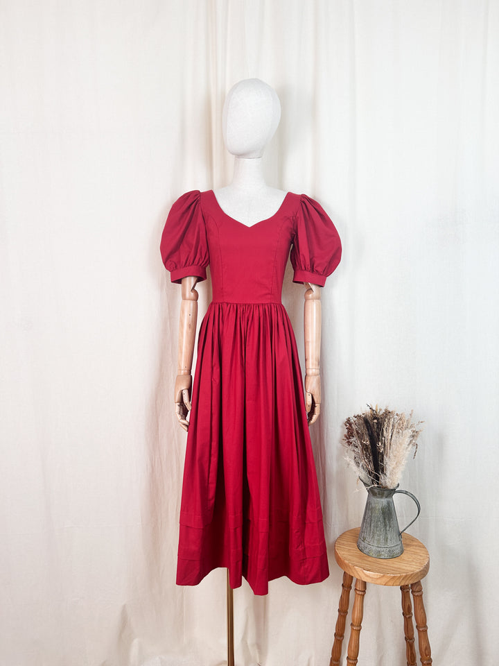 Beautiful 80s Laura Ashley Cotton Midi Dress