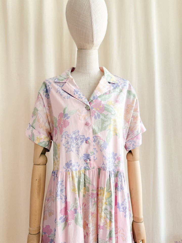 Super Sweet 80s Laura Ashley Cotton Midi Dress