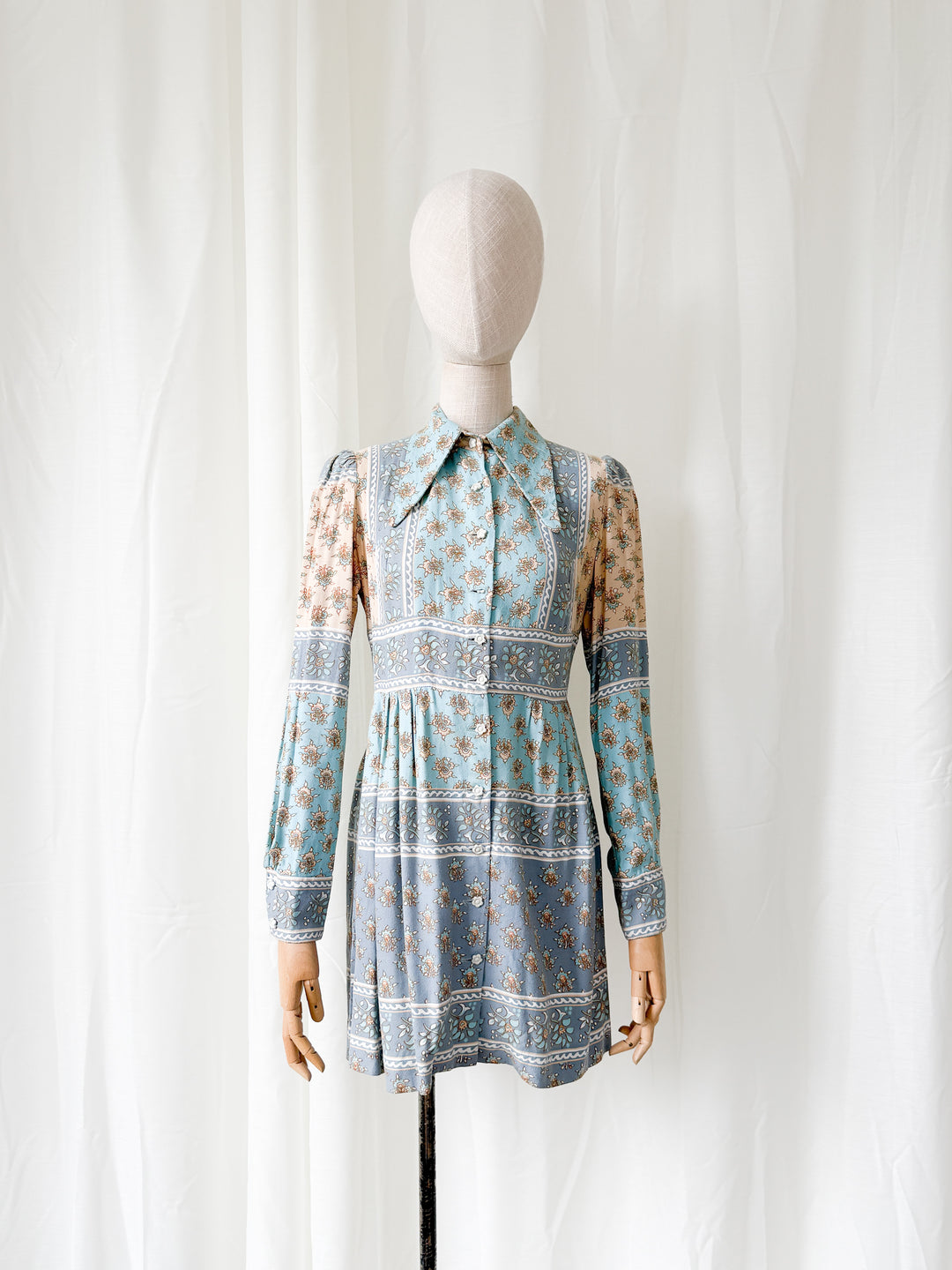 Adorable Rare 1970s Dollyrockers Cotton Viyella Mini Dress
