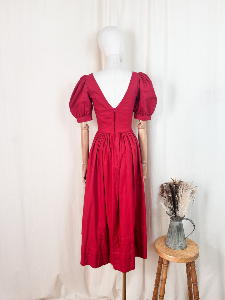 Beautiful 80s Laura Ashley Cotton Midi Dress