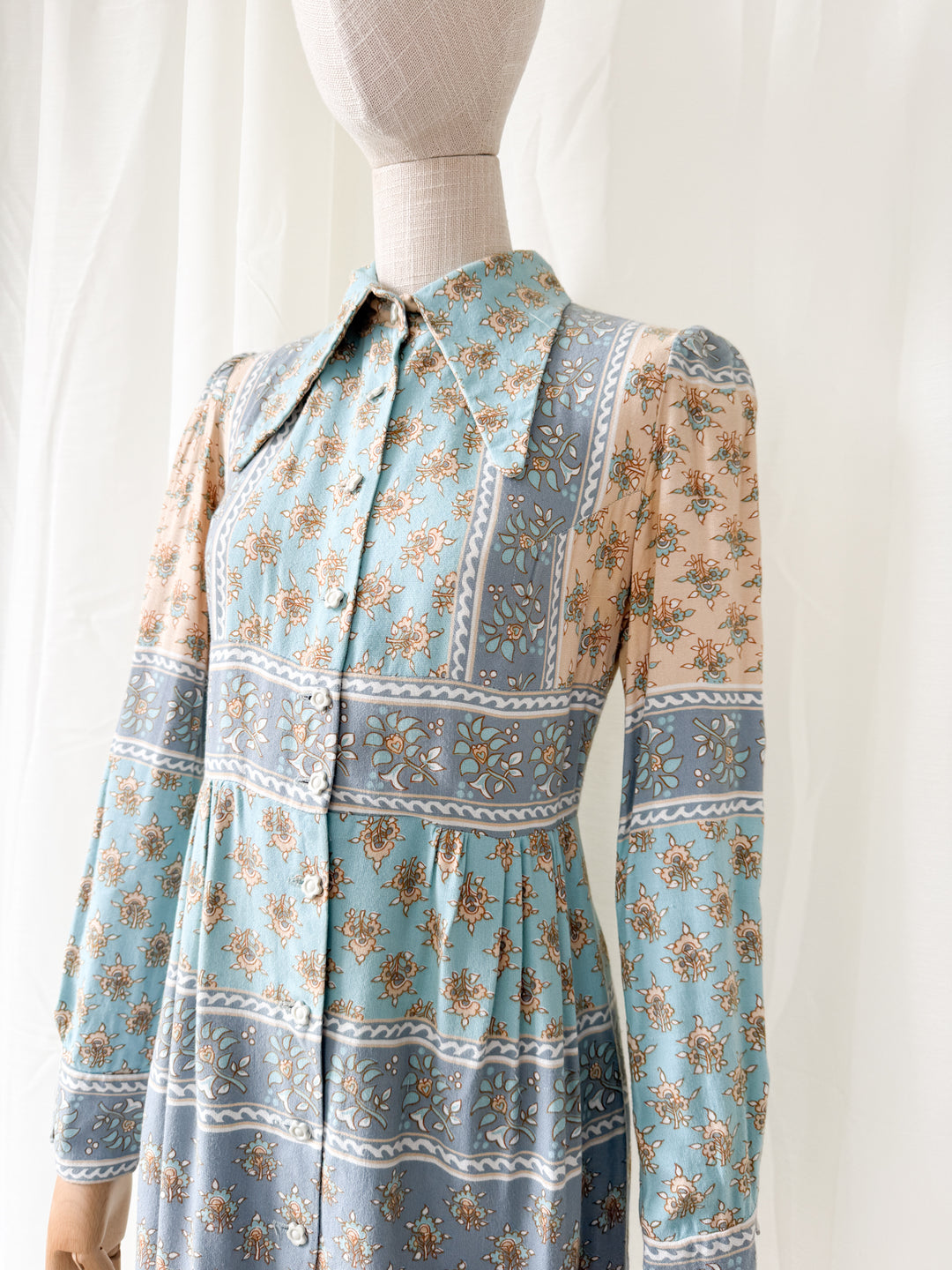 Adorable Rare 1970s Dollyrockers Cotton Viyella Mini Dress