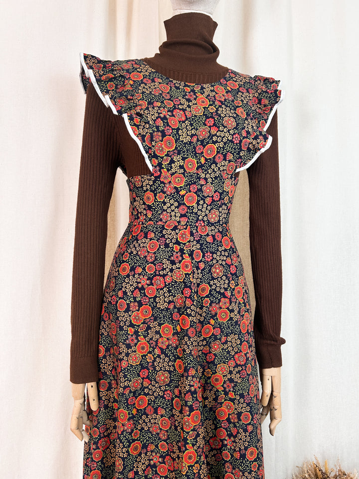 Insane Rare Miss Devonshire 70s Cotton Pinafore Prairie Dress