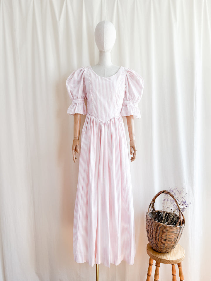 Holy Grail Rare 80s Laura Ashley Candy Stripe Bo Peep Era Dream Dress