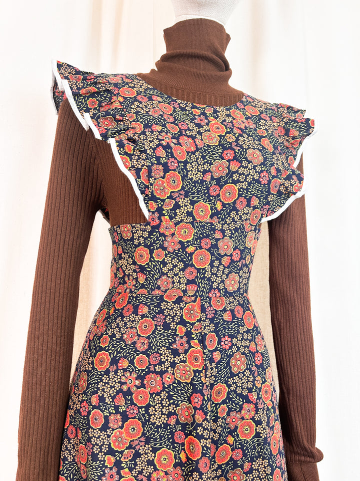 Insane Rare Miss Devonshire 70s Cotton Pinafore Prairie Dress