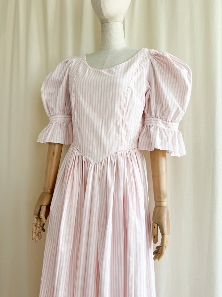 Holy Grail Rare 80s Laura Ashley Candy Stripe Bo Peep Era Dream Dress