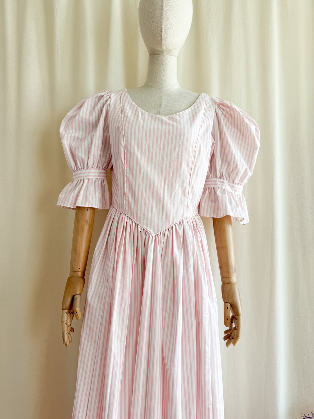 Holy Grail Rare 80s Laura Ashley Candy Stripe Bo Peep Era Dream Dress