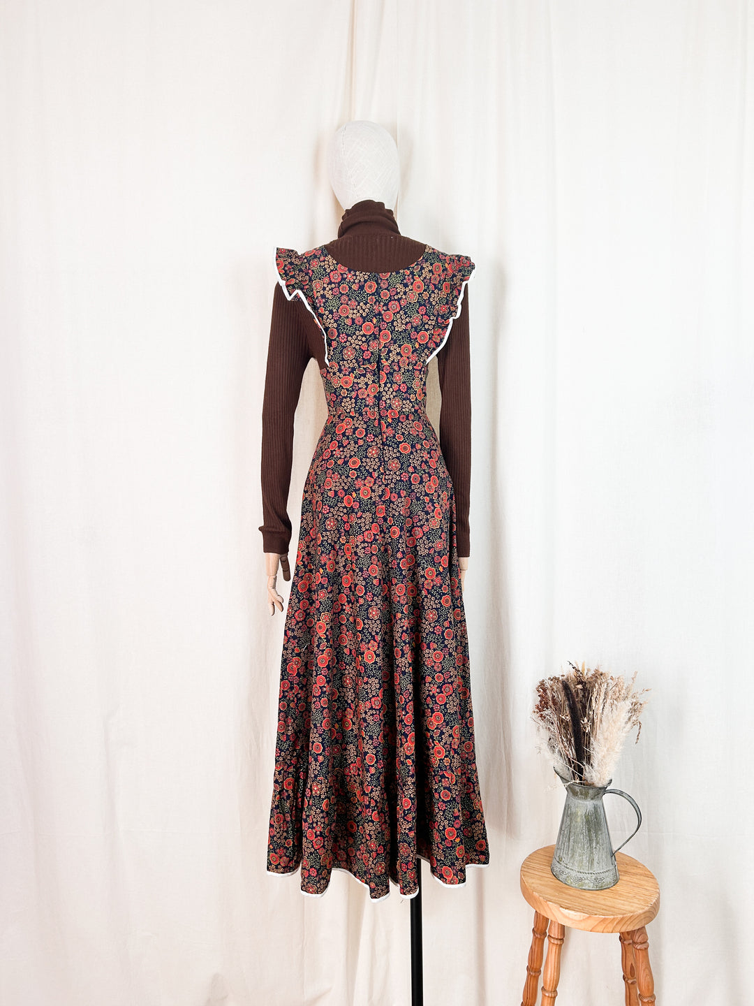 Insane Rare Miss Devonshire 70s Cotton Pinafore Prairie Dress