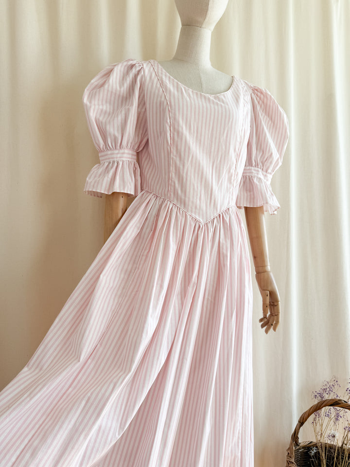 Holy Grail Rare 80s Laura Ashley Candy Stripe Bo Peep Era Dream Dress
