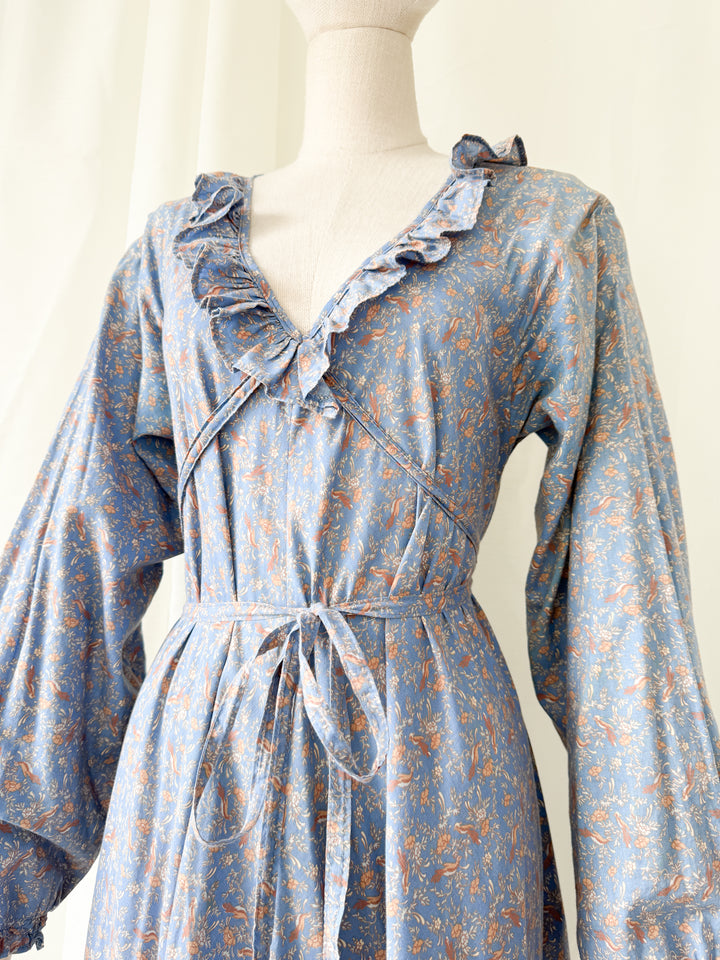 Incredible Holy Grail Rare 1970s Laura Ashley Made in Wales Cotton Maxi Dress