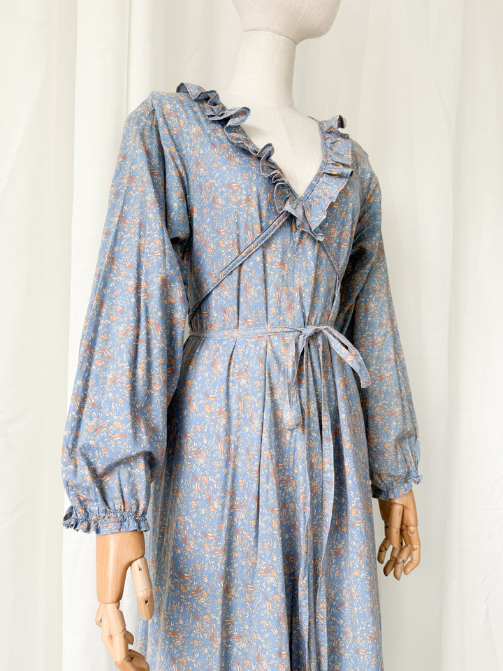 Incredible Holy Grail Rare 1970s Laura Ashley Made in Wales Cotton Maxi Dress