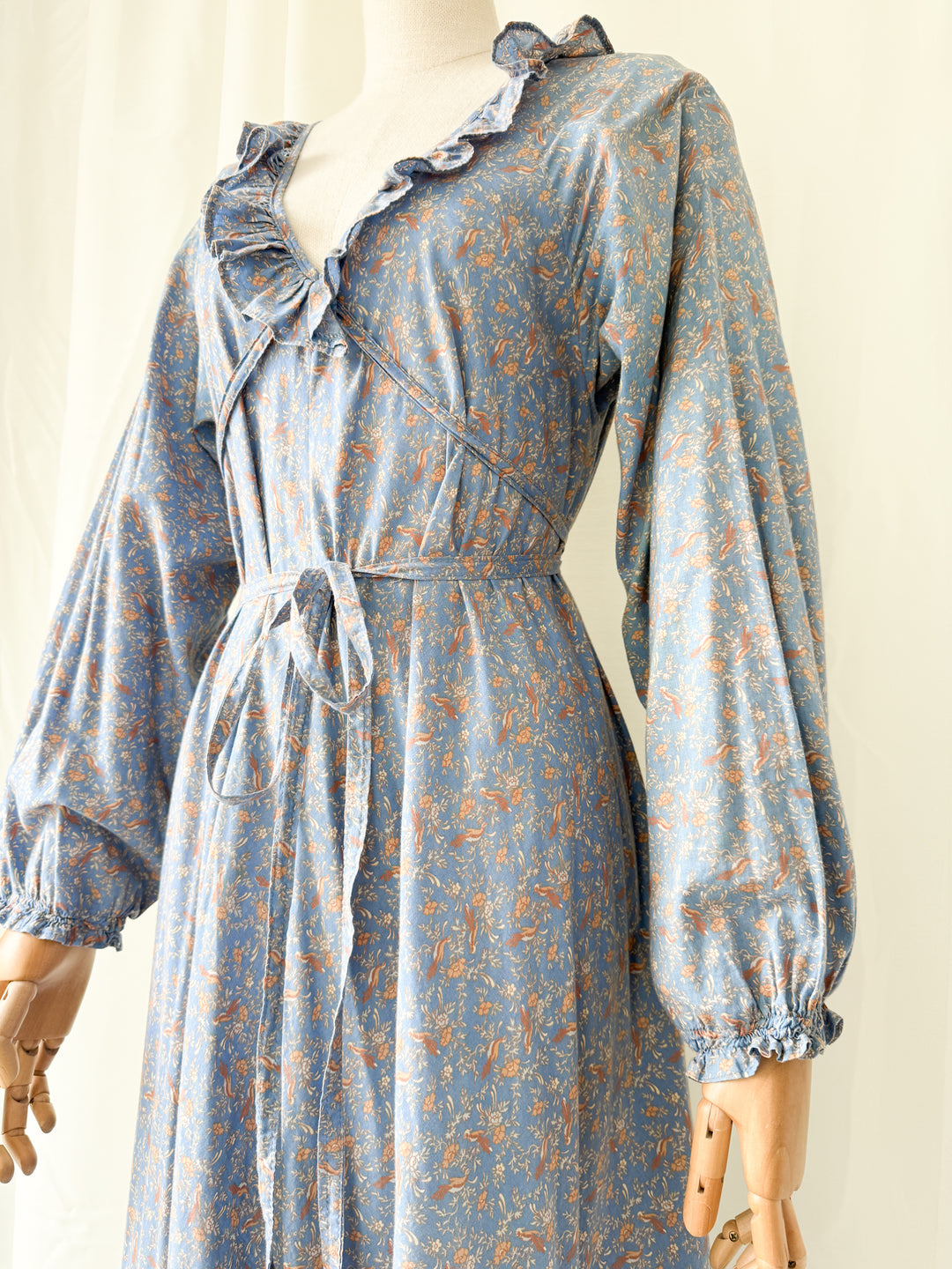 Incredible Holy Grail Rare 1970s Laura Ashley Made in Wales Cotton Maxi Dress