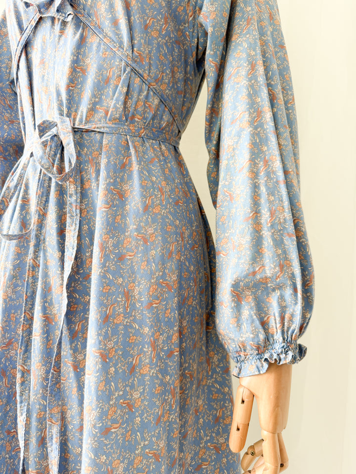 Incredible Holy Grail Rare 1970s Laura Ashley Made in Wales Cotton Maxi Dress