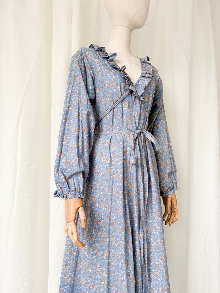 Incredible Holy Grail Rare 1970s Laura Ashley Made in Wales Cotton Maxi Dress