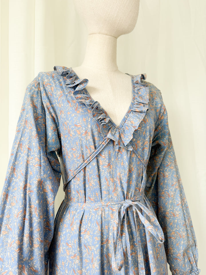 Incredible Holy Grail Rare 1970s Laura Ashley Made in Wales Cotton Maxi Dress