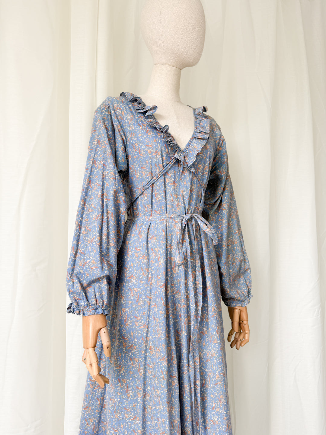 Incredible Holy Grail Rare 1970s Laura Ashley Made in Wales Cotton Maxi Dress