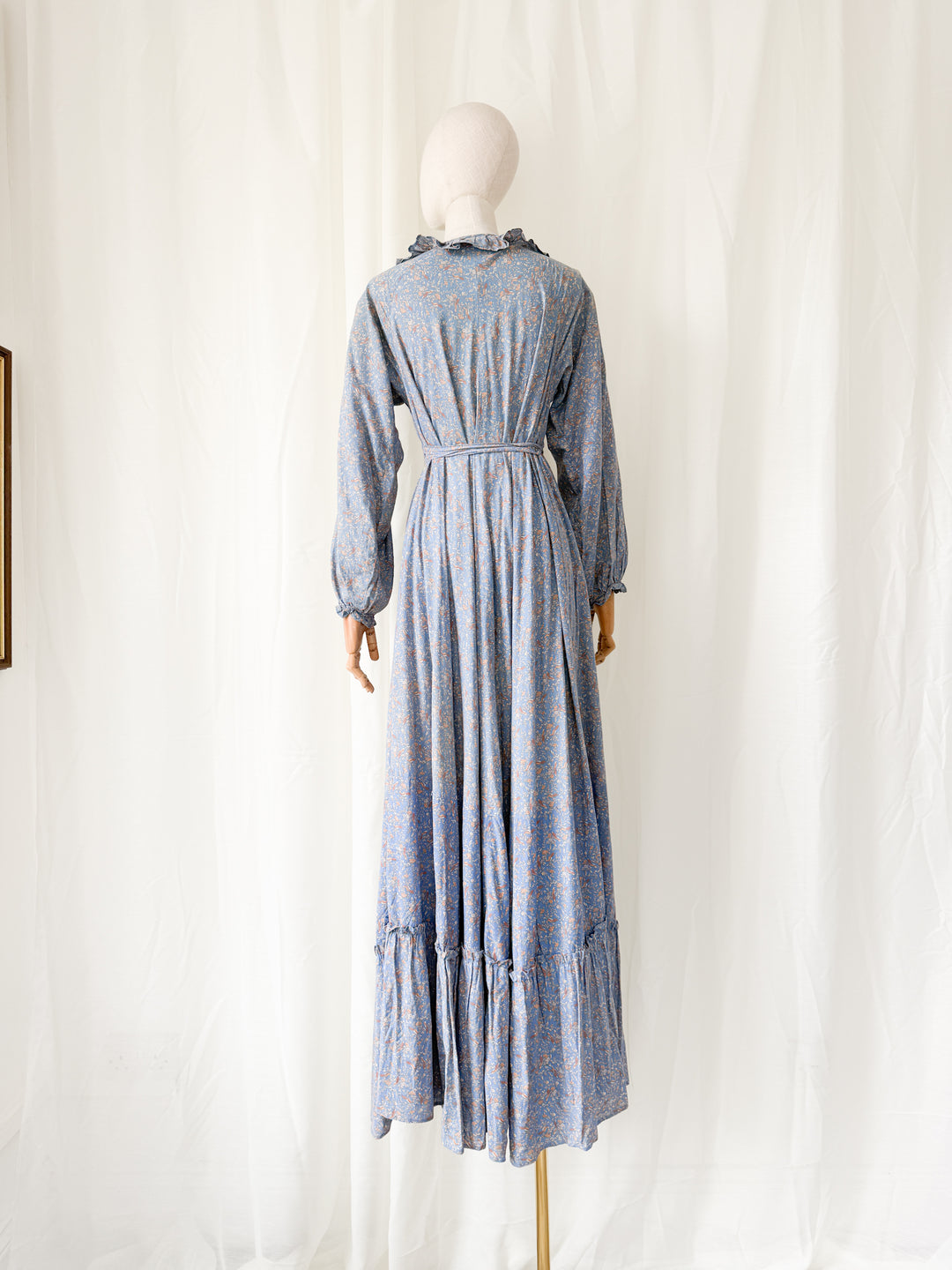 Incredible Holy Grail Rare 1970s Laura Ashley Made in Wales Cotton Maxi Dress