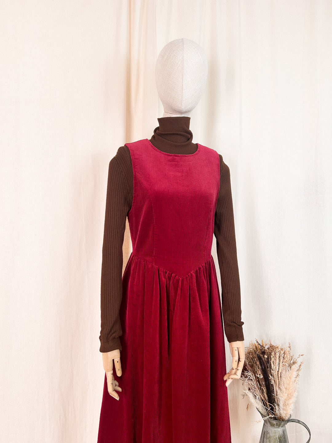 Precious Rare 80s Laura Ashley Corduroy Pinafore Dress The Pansy Garden Precious Rare 80s Laura Ashley Corduroy Pinafore Dress The Pansy Garden