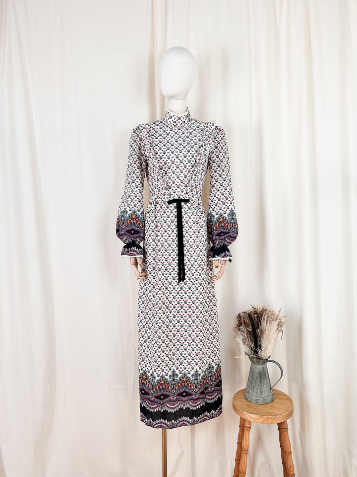 Sweet 70s Rare Fine Wool Prairie Dress