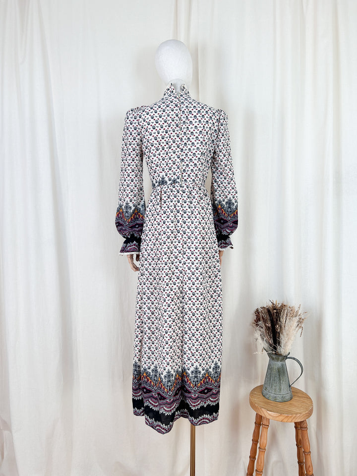 Sweet 70s Rare Fine Wool Prairie Dress