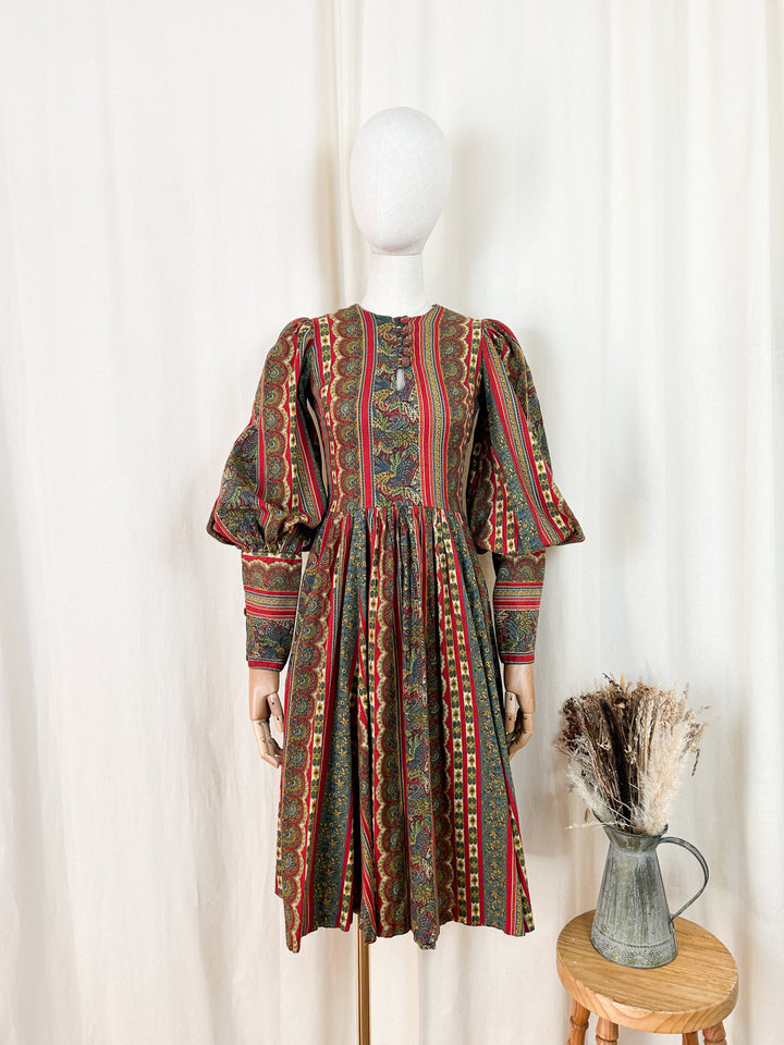 Iconic Rare 70s Droopy and Browns Cotton Midi Dress