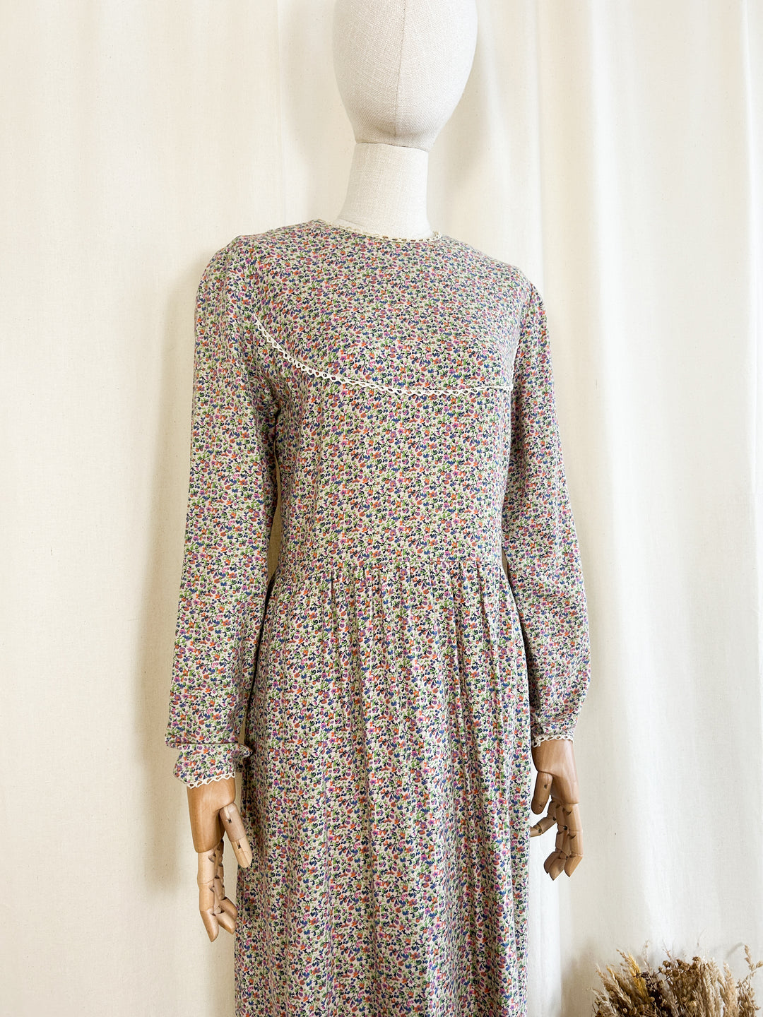 Sweet Rare  Soft Cotton Ditsy Floral 70s Maxi Dress by Liz Williams