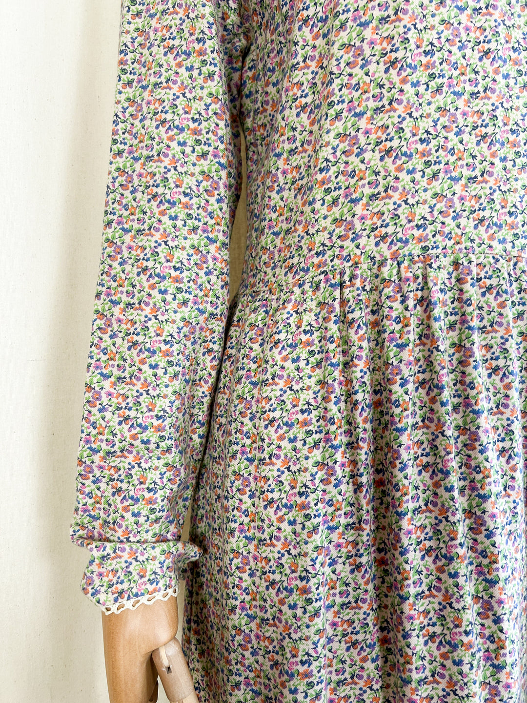 Sweet Rare  Soft Cotton Ditsy Floral 70s Maxi Dress by Liz Williams