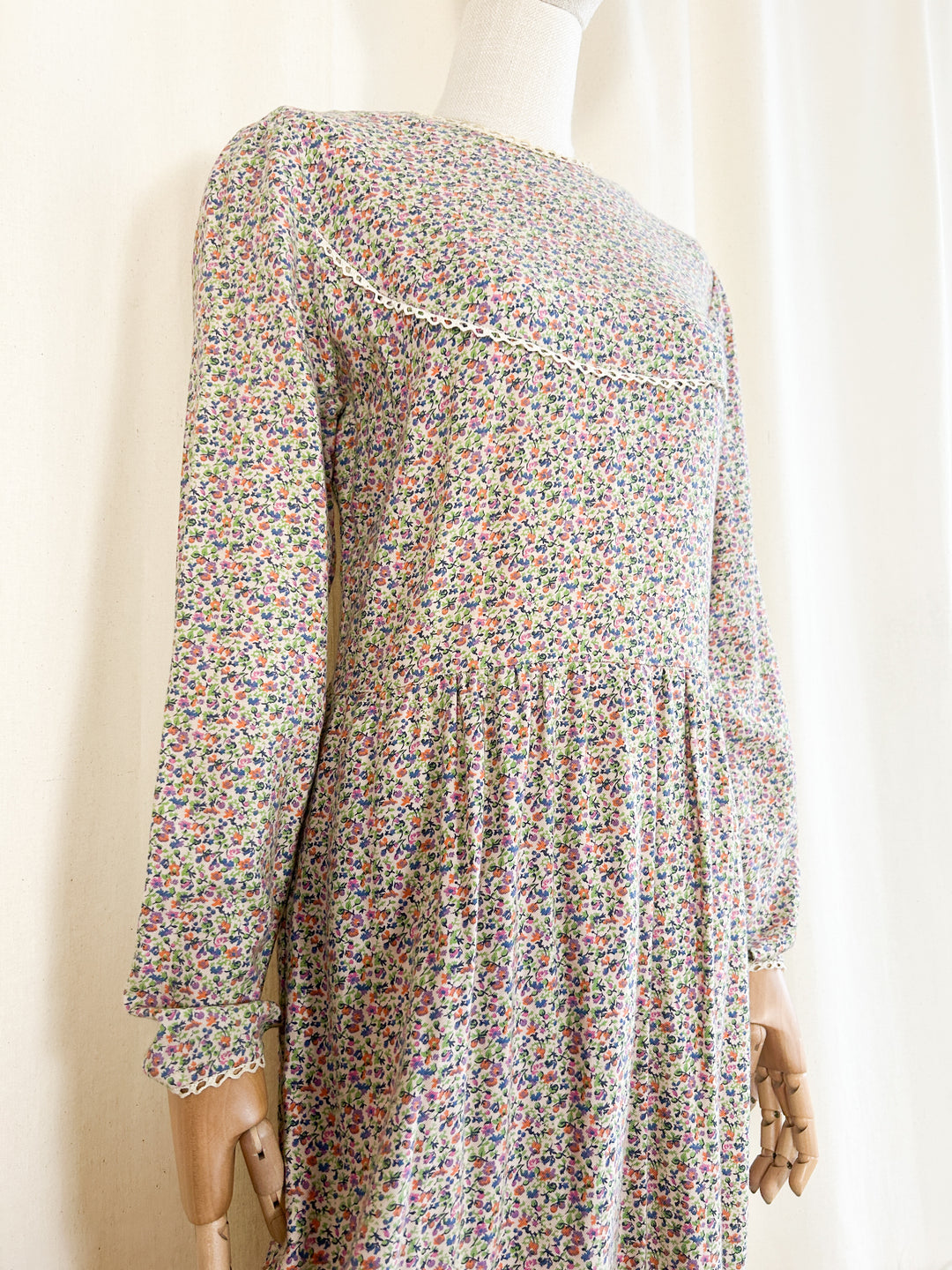 Sweet Rare  Soft Cotton Ditsy Floral 70s Maxi Dress by Liz Williams