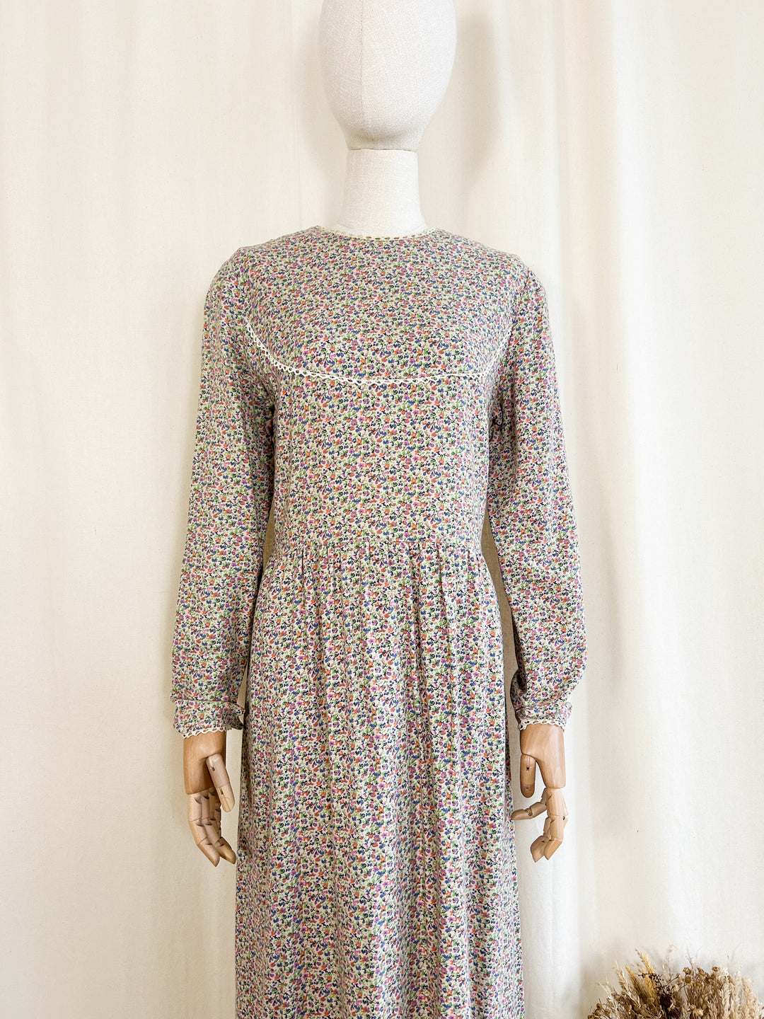 Sweet Rare  Soft Cotton Ditsy Floral 70s Maxi Dress by Liz Williams