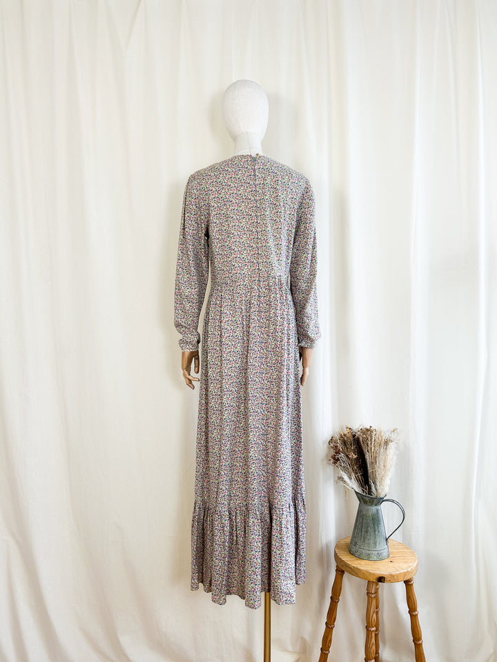 Sweet Rare  Soft Cotton Ditsy Floral 70s Maxi Dress by Liz Williams