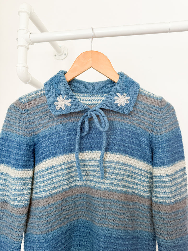 Adorable Rare 1970s Wool Blue Sweater