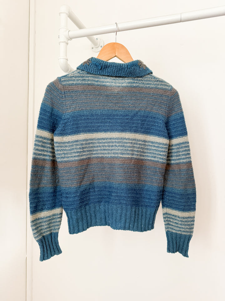 Adorable Rare 1970s Wool Blue Sweater