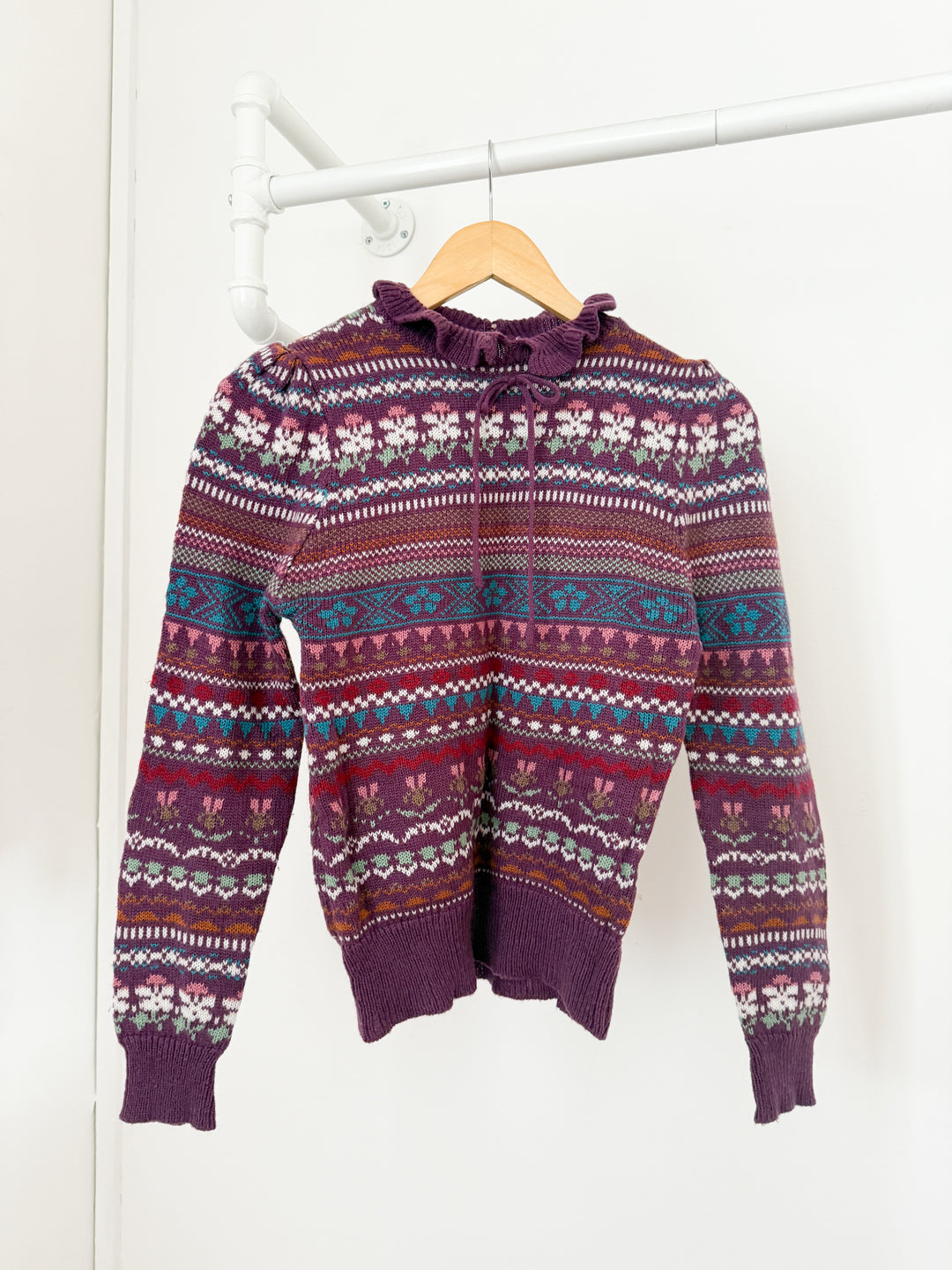 The Cutest 1970s Rare Honeysuckle Knit Fairisle Sweater