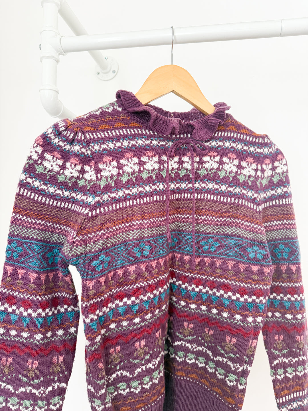 The Cutest 1970s Rare Honeysuckle Knit Fairisle Sweater