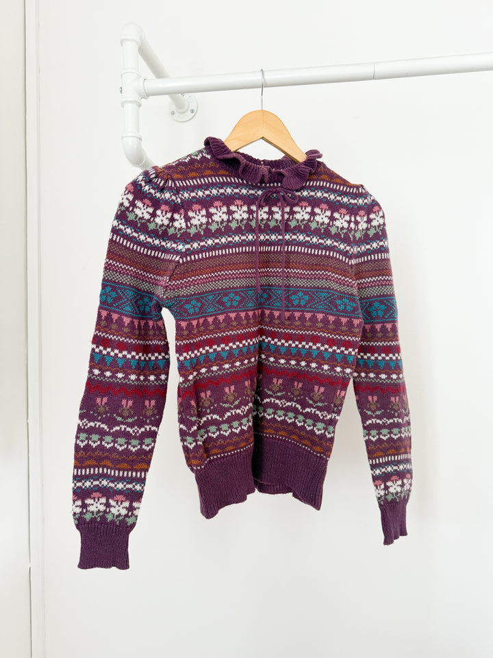 The Cutest 1970s Rare Honeysuckle Knit Fairisle Sweater